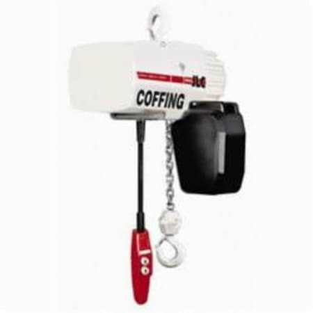 Coffing Hoists Jlc Single Reeving Electric Chain Hoist With Chain Container, 05 Ton Load, 15 Ft